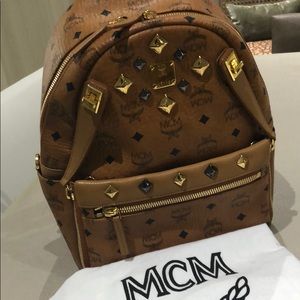 MCM Small Stark Backpack Monogram AUTHENTIC